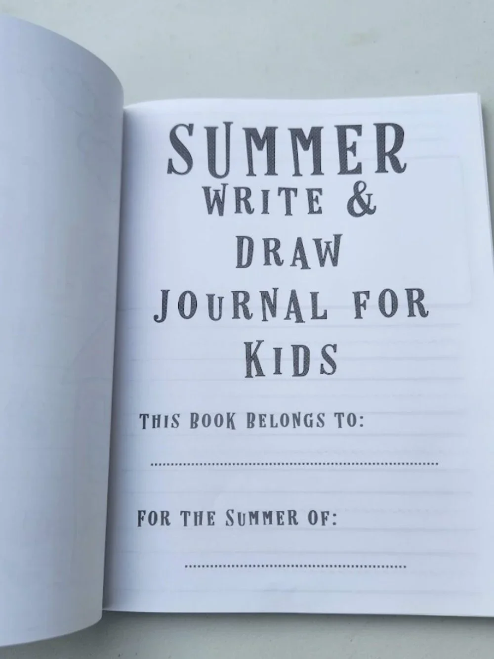 NEW Summer Write and Draw Journal for kids Ages 4-8 Drawing Writing Stocking Stu